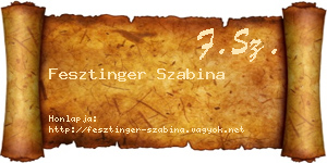 Fesztinger Szabina névjegykártya
